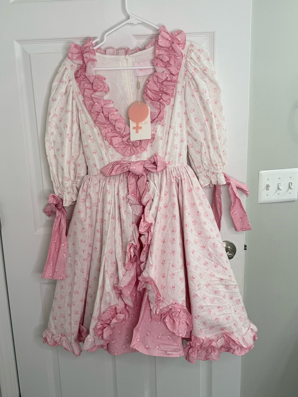 NWT Selkie THE MARIE DRESS SKCP1124P27-PARFAIT POET size small ruffle gown - Picture 3 of 14